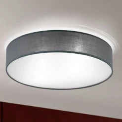 Loftlamper ^ ORION Grå loftlampe Ufo med lærredsskærm
