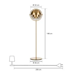 GUBI Gulvlamper > Multi-Lite gulvlampe, højde 148 cm, messing/messing