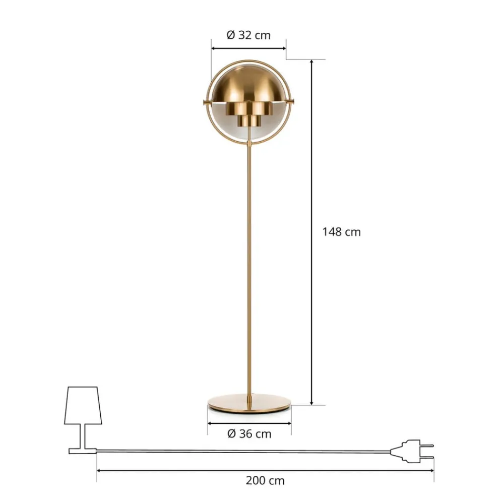 GUBI Gulvlamper > Multi-Lite gulvlampe, højde 148 cm, messing/messing