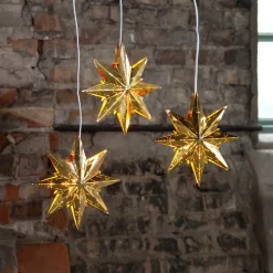 Dekorationsbelysning|Julepynt ^ STAR TRADING Guldfarvet metalstjerne Mini