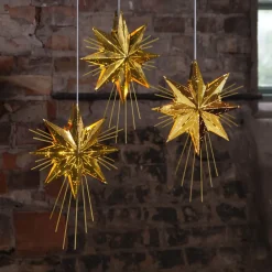 Dekorationsbelysning|Julepynt ^ STAR TRADING Guldfarvet metalstjerne Mini