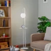EMIBIG LIGHTING Gulvlamper|Gulvlamper > Gulvlampe Bari, hvid, metal, glas