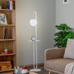 EMIBIG LIGHTING Gulvlamper|Gulvlamper > Gulvlampe Bari, hvid, metal, glas