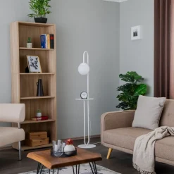 EMIBIG LIGHTING Gulvlamper|Gulvlamper > Gulvlampe Bari, hvid, metal, glas