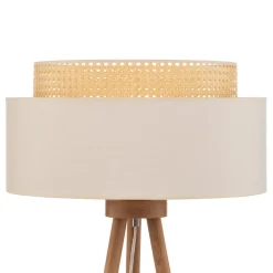 Duolla Gulvlamper|Gulvlamper > Gulvlampe Boho, treben creme-hvid/rattan