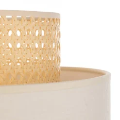 Duolla Gulvlamper|Gulvlamper > Gulvlampe Boho, treben creme-hvid/rattan