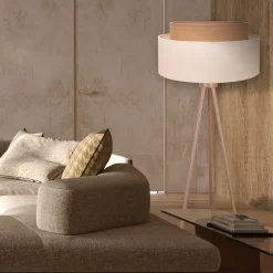Gulvlamper|Gulvlamper ^ Duolla Gulvlampe Boho, trebenet ecru/jute Højde 145 cm
