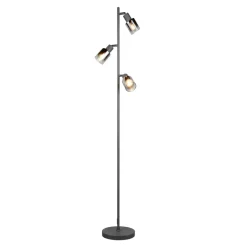 Reality Leuchten Gulvlamper|Gulvlamper > Gulvlampe Cadiz, sort/antracit, 3 lyskilder, højde 154 cm