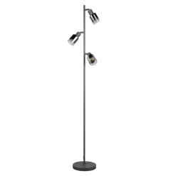 Reality Leuchten Gulvlamper|Gulvlamper > Gulvlampe Cadiz, sort/antracit, 3 lyskilder, højde 154 cm