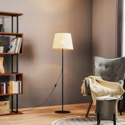TK Lighting Gulvlamper|Gulvlamper > Gulvlampe Chicago med skærm i hør