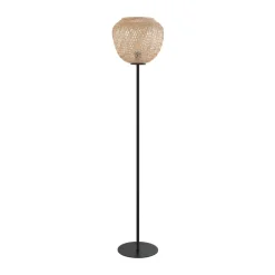 EGLO Gulvlamper|Gulvlamper > Gulvlampe Dembleby i træ, naturfarver