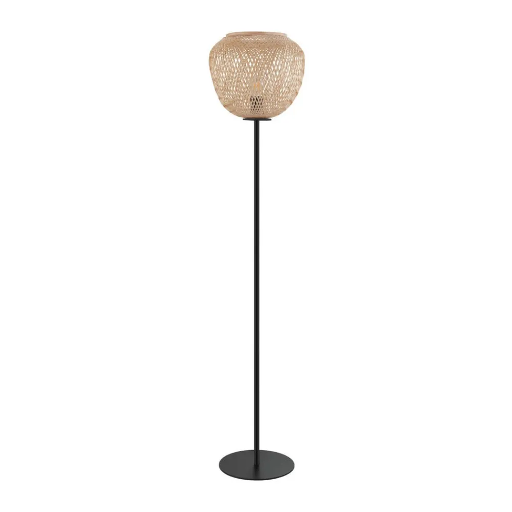 EGLO Gulvlamper|Gulvlamper > Gulvlampe Dembleby i træ, naturfarver