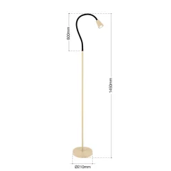 ORION Gulvlamper|Gulvlamper > Gulvlampe Dotty, khaki, højde 145 cm, fleksibel arm, GU10
