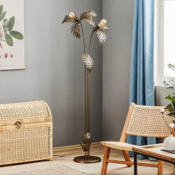 Gulvlamper|Gulvlamper ^ ONLI Gulvlampe Dubai i bladlook, 2 lyskilder, bronze
