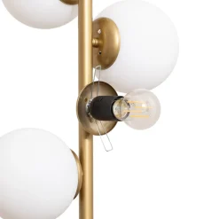 Opviq Gang|Pendellamper > Gulvlampe Faze, guldfarvet, glas, 130 cm, 4 lyskilder, E27