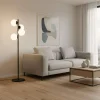 Gulvlamper ^ Opviq Gulvlampe Faze, sort, glas, højde 130 cm, 4 lyskilder, E27