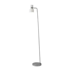 Gulvlamper|Gulvlamper ^ miloox by Sforzin Gulvlampe Fifty, stålfarvet, opalhvidt glas, justerbar