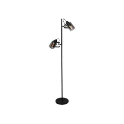 Freelight Gulvlamper|Gulvlamper > Gulvlampe Fumoso, 2-lys, højde 143 cm, sort/røggrå