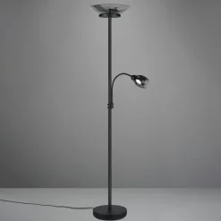 Reality Leuchten Gulvlamper > Gulvlampe Gerry, sort mat, metal, højde 180 cm