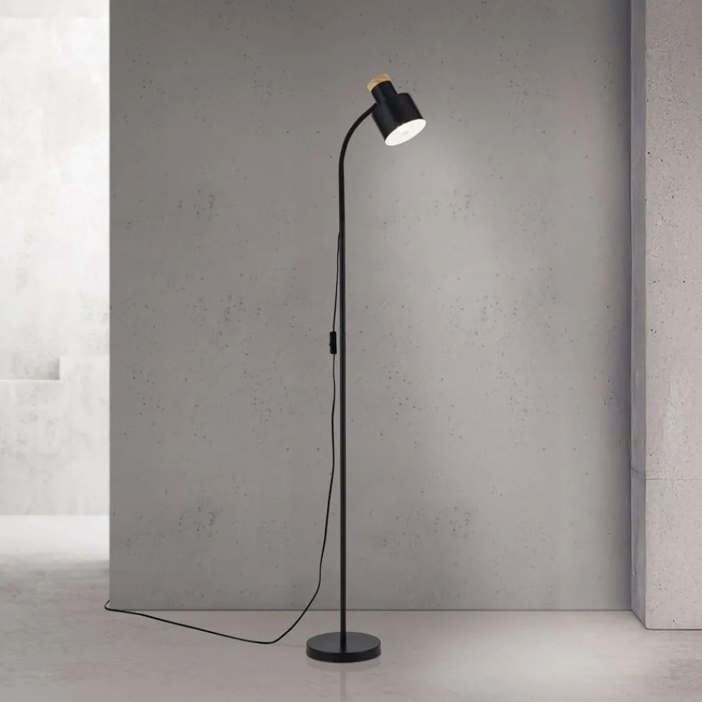 ORION Gulvlamper > Gulvlampe Gili, sort mat, stål, højde 150 cm, E27