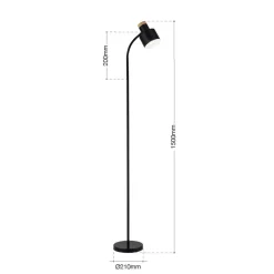 ORION Gulvlamper > Gulvlampe Gili, sort mat, stål, højde 150 cm, E27