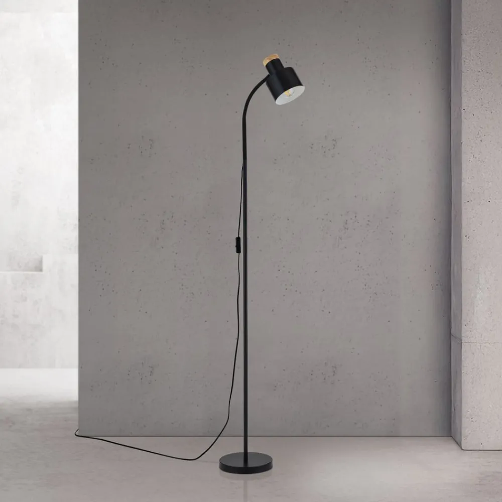 ORION Gulvlamper > Gulvlampe Gili, sort mat, stål, højde 150 cm, E27