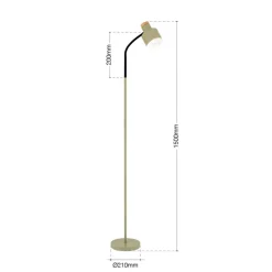 ORION Gulvlamper > Gulvlampe Gili, stål, lysegrøn, højde 150 cm, E27