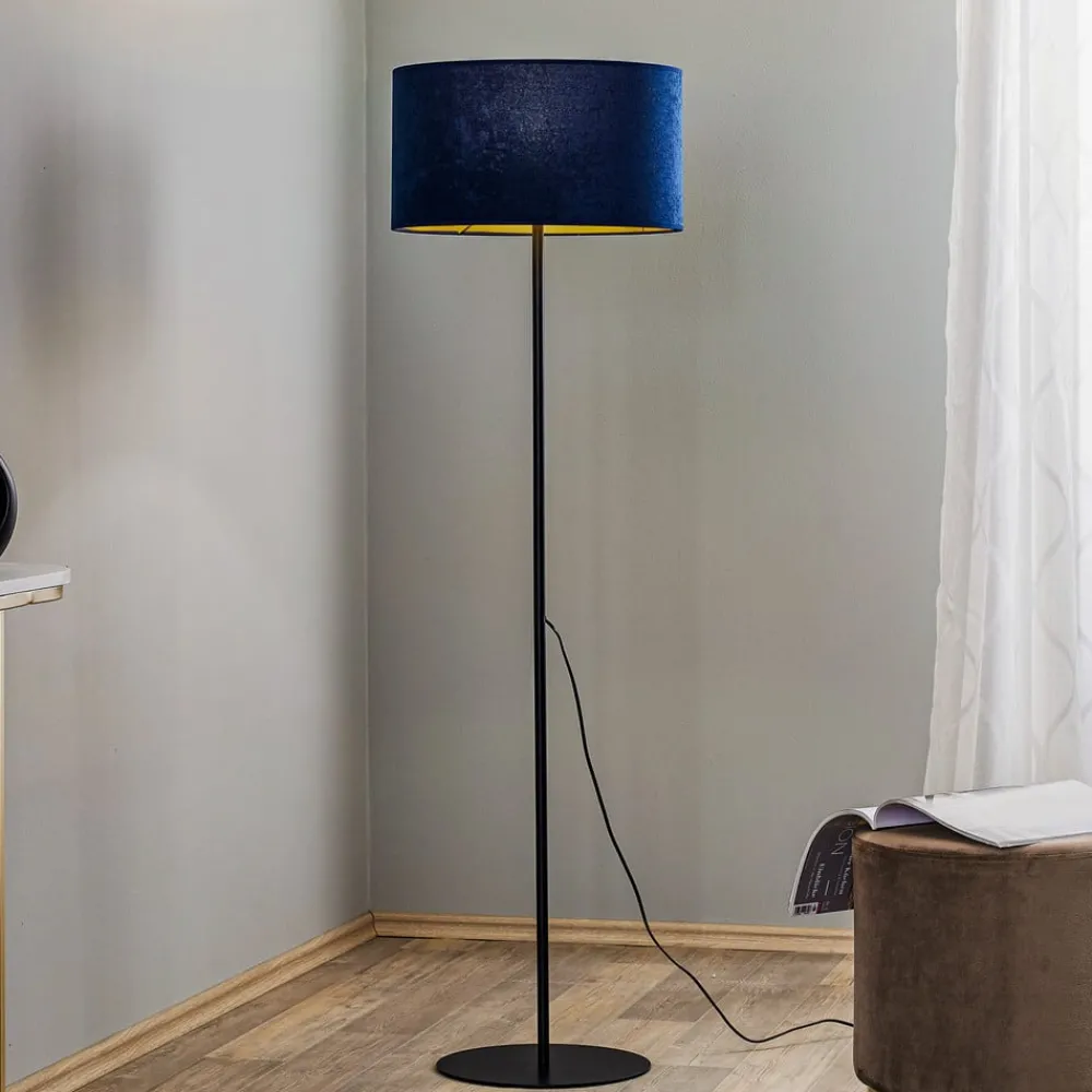 Gulvlamper|Gulvlamper ^ Duolla Gulvlampe Golden Roller mørkeblå/guld