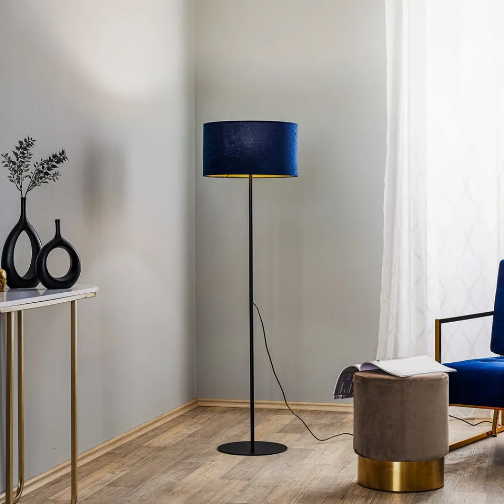 Gulvlamper|Gulvlamper ^ Duolla Gulvlampe Golden Roller mørkeblå/guld