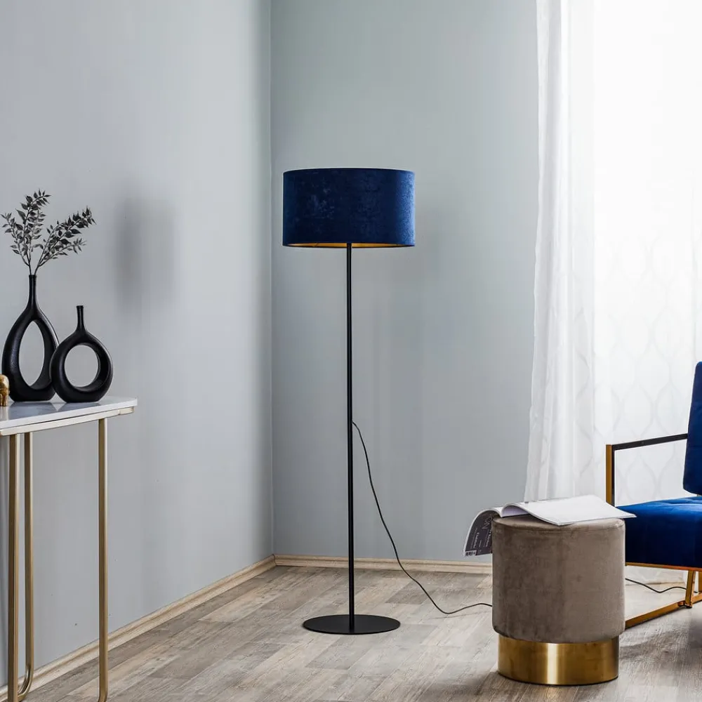 Gulvlamper|Gulvlamper ^ Duolla Gulvlampe Golden Roller mørkeblå/guld