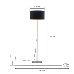 Gulvlamper|Gulvlamper ^ Duolla Gulvlampe Golden Roller mørkeblå/guld