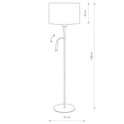 Gulvlamper|Gulvlamper ^ Nowodvorski Lighting Gulvlampe Hotel Plus med læselampe, hvid