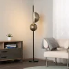 Gang|Gulvlamper ^ Avonni Gulvlampe LM-9113-2BSY, sort, metal, 180 cm høj, E14