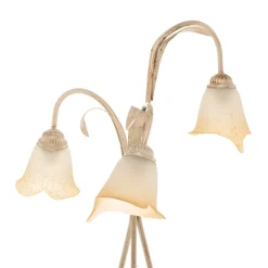 Gulvlamper|Gulvlamper ^ ONLI Gulvlampe Lucrezia i elfenben med blomsterlampeskærm