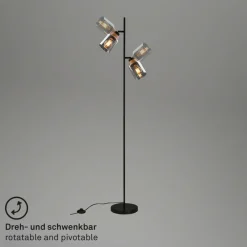 Gulvlamper|Gulvlamper ^ Briloner Gulvlampe 1486025 2 lyskilder skærme røgfarveglas