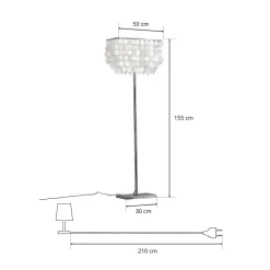 Gulvlamper|Gulvlamper ^ ONLI Gulvlampe Makani, krom, med muslingedekor