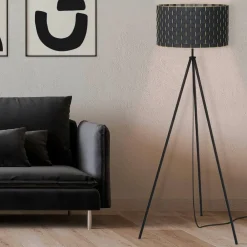 Gulvlamper|Gulvlamper ^ EGLO Gulvlampe Marasales i tekstil, tre ben