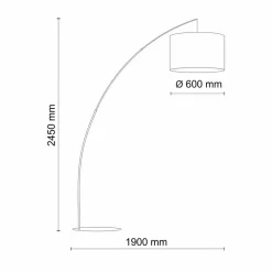 TK Lighting Gulvlamper|Gulvlamper > Gulvlampe Moby Gray med tekstilskærm