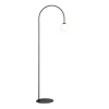 Gulvlamper|Gulvlamper ^ Domiluce Gulvlampe Nova, glas/metal, sort/hvid, højde 155 cm