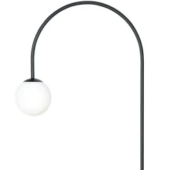 Gulvlamper|Gulvlamper ^ Domiluce Gulvlampe Nova, glas/metal, sort/hvid, højde 155 cm