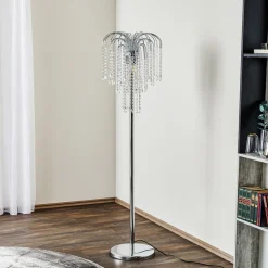 Gulvlamper|Gulvlamper ^ ONLI Gulvlampe Pioggia med krystalregn, krom
