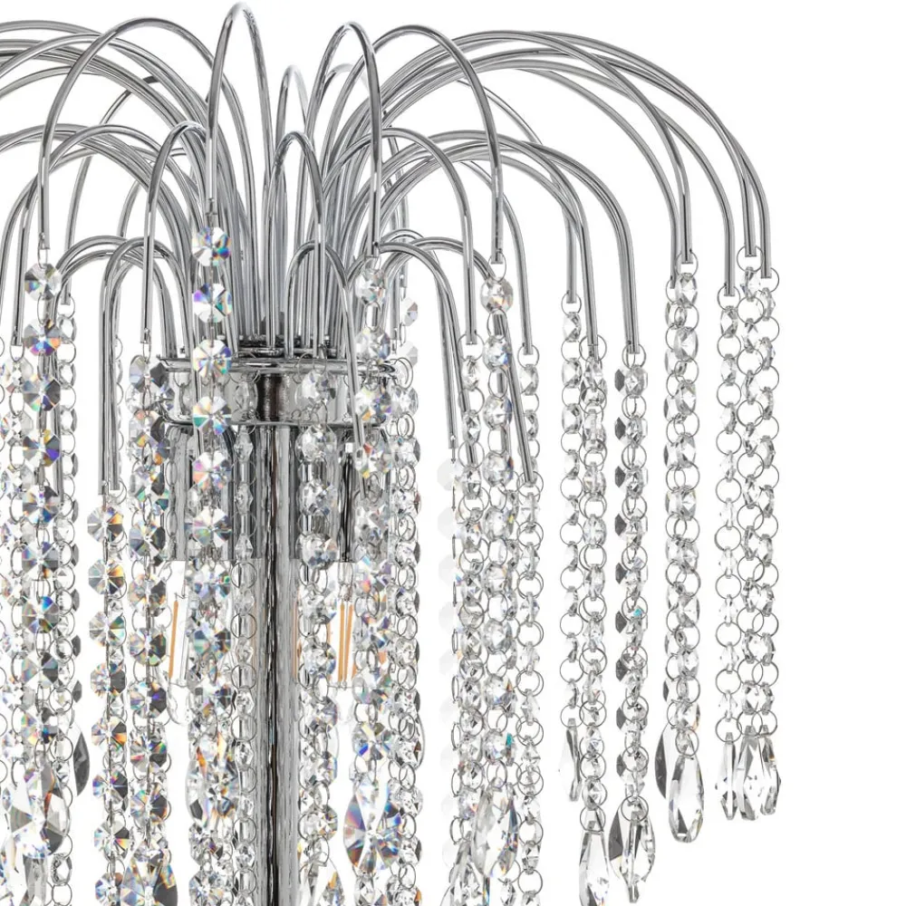 Gulvlamper|Gulvlamper ^ ONLI Gulvlampe Pioggia med krystalregn, krom
