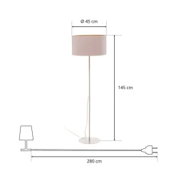 Duolla Gulvlamper|Gulvlamper > Gulvlampe Roller, hvid/guld, højde 145 cm
