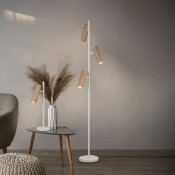 Trio Lighting Gulvlamper|Gulvlamper > Gulvlampe Soka, brun/grå, højde 150 cm, metal, 3 lyskilder.