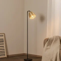 Gulvlamper ^ Opviq Gulvlampe Tattoo 4091 antik guld/sort, metal Højde 120 cm