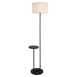 Näve Gulvlamper > Gulvlampe Tordis, sort/hvid, tekstil, højde 157 cm Hylde