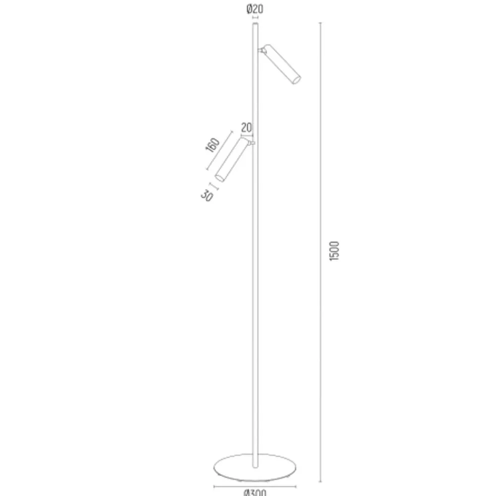 Argon Arbejdsrum/Kontor|Gulvlamper > Gulvlampe Torre, 2 lyskilder, sort