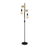 EGLO Gulvlamper > Gulvlampe Townshend 2 lyskilder sort/lyst træ