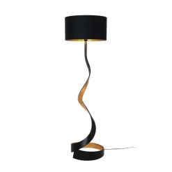 Gulvlamper ^ Holländer Gulvlampe Vortice, sort/guld, højde 157 cm, jern