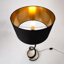 Gulvlamper ^ Holländer Gulvlampe Vortice, sort/guld, højde 157 cm, jern